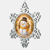 Snowman Tin Sneeuwvlok Ornament (Rechts)