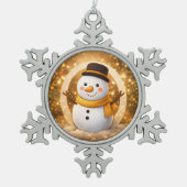 Snowman Tin Sneeuwvlok Ornament (Voorkant)