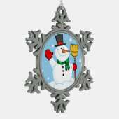 Snowman Tin Sneeuwvlok Ornament (Links)