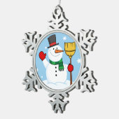 Snowman Tin Sneeuwvlok Ornament (Rechts)