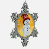 Snowman Tin Sneeuwvlok Ornament (Links)