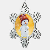 Snowman Tin Sneeuwvlok Ornament (Rechts)