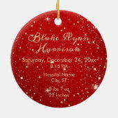 Snowman Top Hat – Baby Keepsake gepersonaliseerd Keramisch Ornament (Achterkant)