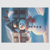 Snowman Town Illustration Large Tissuepapier (Voorkant)