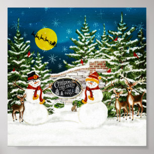 Snowman Tree Boerderij Poster