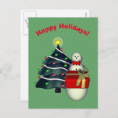 Snowman Tree Cadeau kerstfeestdag Briefkaart (Voorkant / Achterkant)