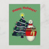 Snowman Tree Cadeau kerstfeestdag Briefkaart (Voorkant)