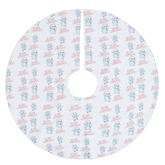 Snowman Tree Skirt Kerstboom Rok (Voorkant)