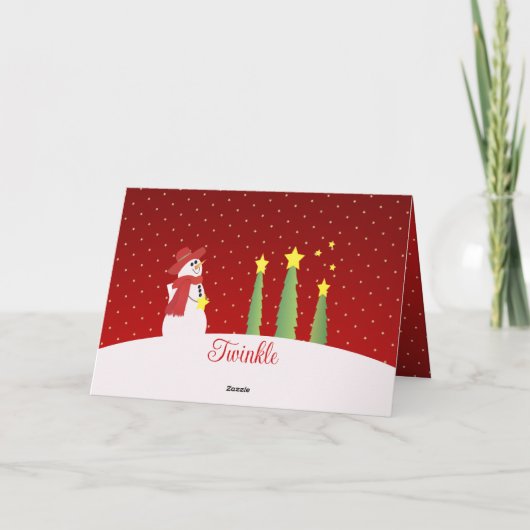 Snowman Trees en sterren Kaart (Achterkant)