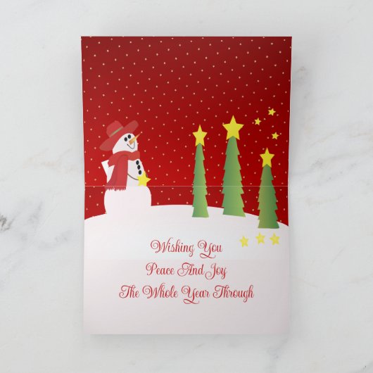 Snowman Trees en sterren Kaart (Binnen)