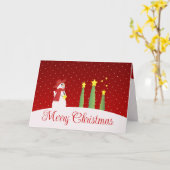 Snowman Trees en sterren Kaart (Gele Bloem)