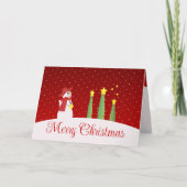 Snowman Trees en sterren Kaart (Voorkant)