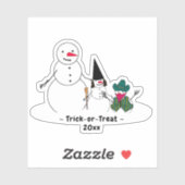 Snowman Trick-or-Treat Halloween Sticker (Vel)