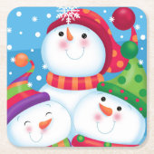 Snowman Trio Onderzetter (Voorkant)
