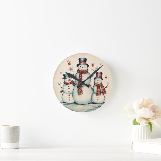 Snowman Trio Ronde Klok (Huis)