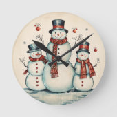 Snowman Trio Ronde Klok (Voorkant)