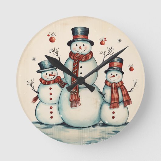 Snowman Trio Ronde Klok (Voorkant)