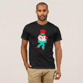 Snowman Tunes Christmas Dark T-Shirt (Voorkant volledig)
