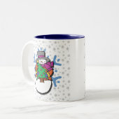 Snowman Tweekleurige Koffiemok (Voorkant links)