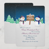 Snowman Twins Uitnodiging (Voorkant / Achterkant)