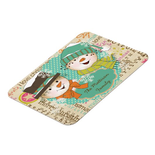 Snowman Typografie Speciaal Flexi Magnet Magneet (Linkerzijde)