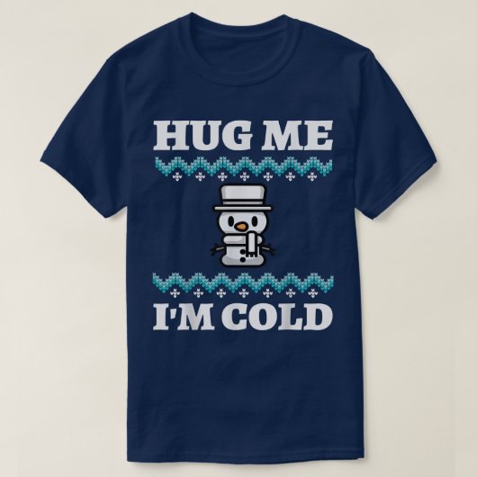 Snowman Ugly KerstSweater Ugly Hanukkah Hug M T-shirt (Design voorkant)