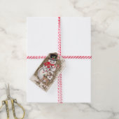  Snowman uit de jaren '50 met Baby Deer Cadeaulabel (Met Touw)
