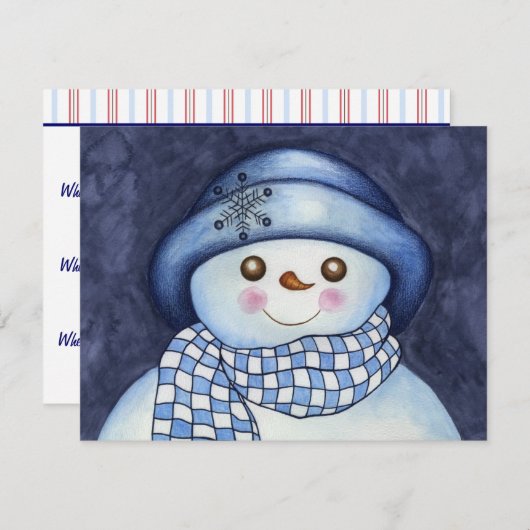 Snowman Uitnodiging (Voorkant / Achterkant)