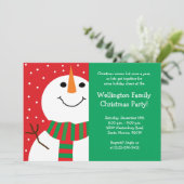Snowman - Uitnodiging voor kerstfeestdagen (Staand voorkant)