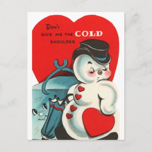 Snowman Valentijn Card Feestdagenkaart (Voorkant)