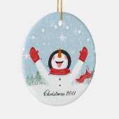 Snowman van ons Huis tot aan het jouwe Keramisch Ornament (Rechts)