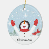 Snowman van ons Huis tot aan het jouwe Keramisch Ornament (Links)