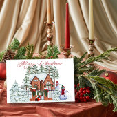 Snowman van ons Huis tot uw kerstdag Feestdagenkaart