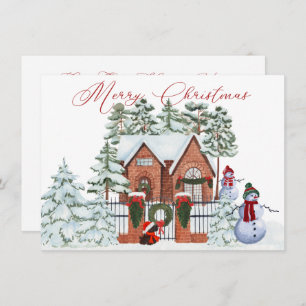 Snowman van ons Huis tot uw kerstdag Feestdagenkaart