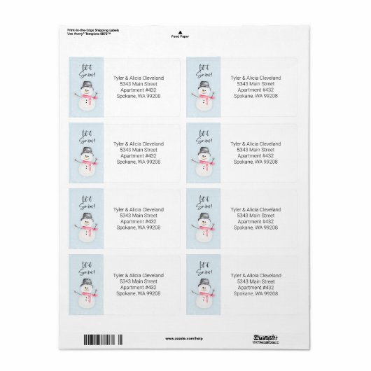 Snowman Verzendlabel (Full Sheet)