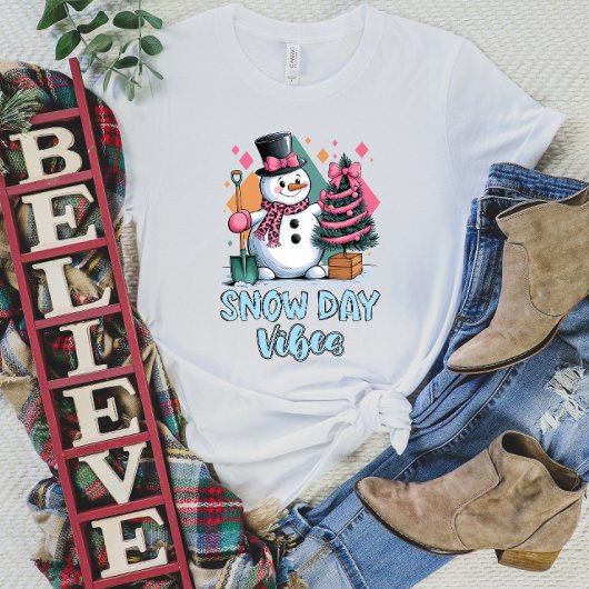 Snowman Vibes T-shirt voor dames