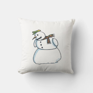 Snowman vierkante groene gooi kussen
