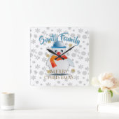 Snowman Vierkante Klok (Huis)