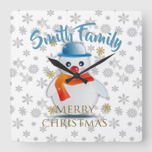 Snowman Vierkante Klok