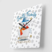 Snowman Vierkante Klok (Hoek)