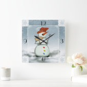 Snowman Vierkante Klok (Huis)