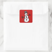 Snowman Vierkante Sticker (Tas)