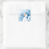 Snowman Vierkante Sticker (Tas)