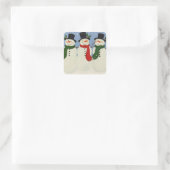 Snowman Vierkante Sticker (Tas)