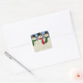 Snowman Vierkante Sticker (Envelop)