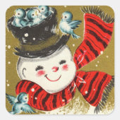 Snowman | Vierkante Stickers (Voorkant)