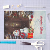 Snowman Vintage-kerstcadeaupapier Tissuepapier (Craft)