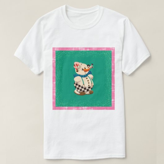 Snowman Vintage Kerstmis T-shirt (Design voorkant)