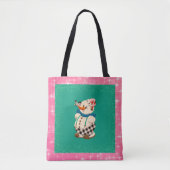 Snowman Vintage Kerstmis Tote Bag (Voorkant)
