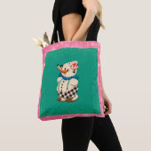 Snowman Vintage Kerstmis Tote Bag (Dichtbij)